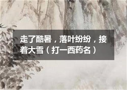 走了酷暑，落叶纷纷，接着大雪（打一西药名）