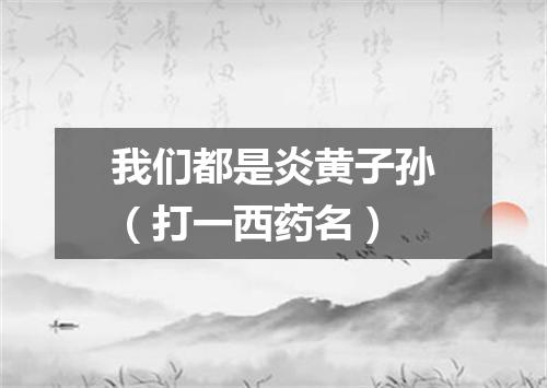 我们都是炎黄子孙（打一西药名）