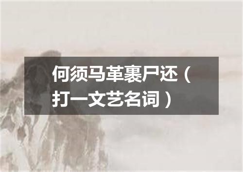 何须马革裹尸还（打一文艺名词）
