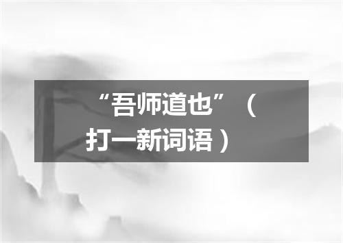 “吾师道也”（打一新词语）