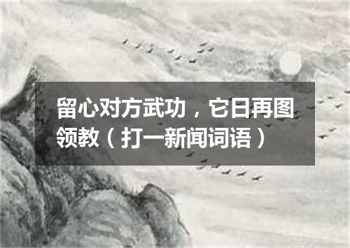 留心对方武功，它日再图领教（打一新闻词语）