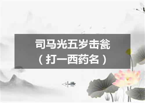 司马光五岁击瓮（打一西药名）