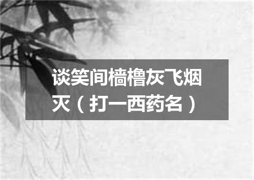 谈笑间樯橹灰飞烟灭（打一西药名）