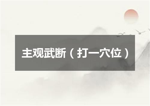 主观武断（打一穴位）