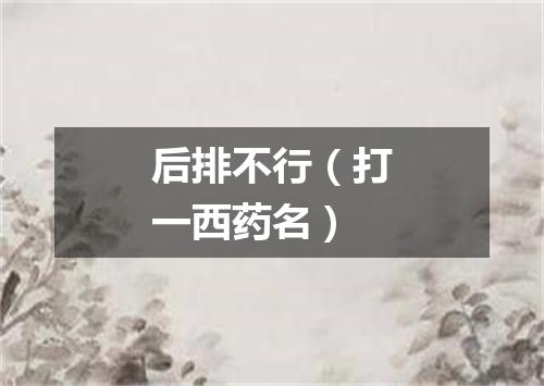 后排不行（打一西药名）