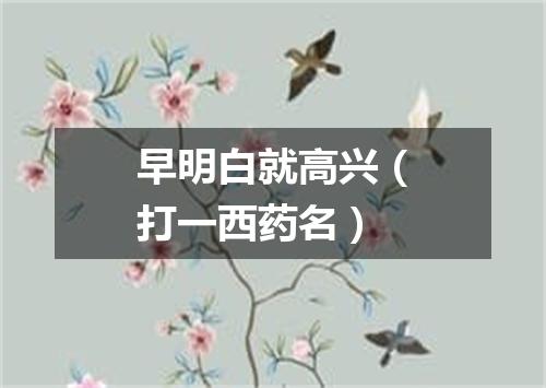 早明白就高兴（打一西药名）