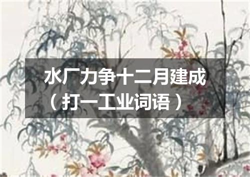 水厂力争十二月建成（打一工业词语）