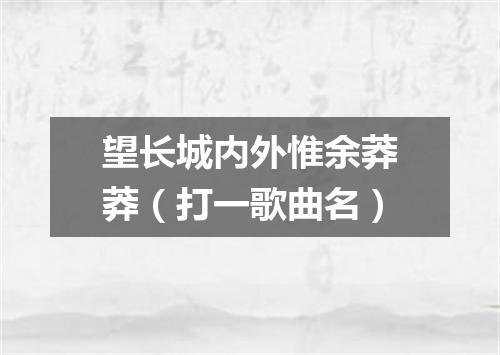 望长城内外惟余莽莽（打一歌曲名）