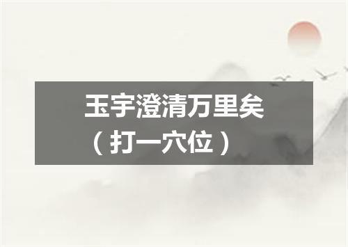 玉宇澄清万里矣（打一穴位）