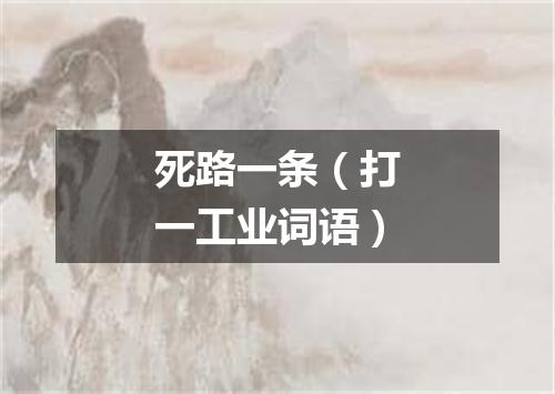 死路一条（打一工业词语）