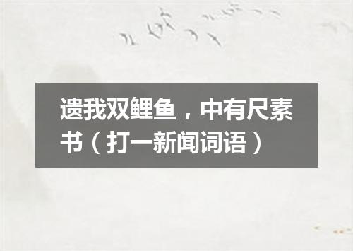 遗我双鲤鱼，中有尺素书（打一新闻词语）