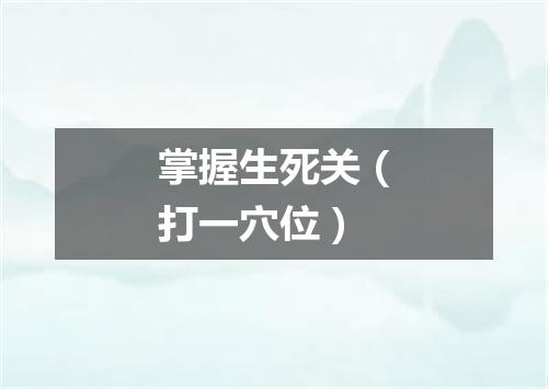 掌握生死关（打一穴位）