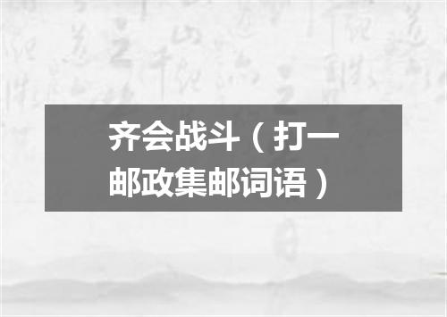 齐会战斗（打一邮政集邮词语）
