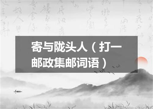 寄与陇头人（打一邮政集邮词语）
