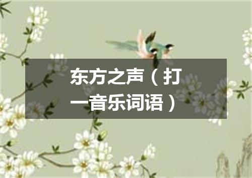 东方之声（打一音乐词语）