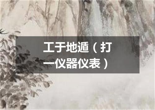 工于地遁（打一仪器仪表）