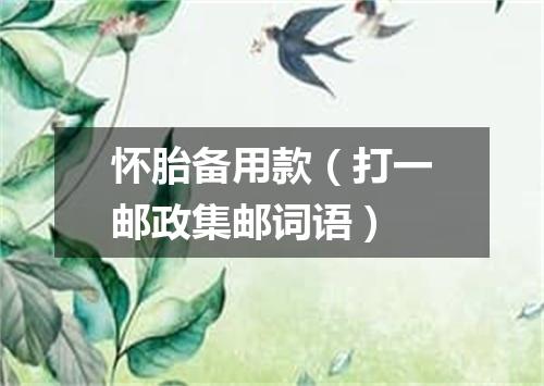 怀胎备用款（打一邮政集邮词语）