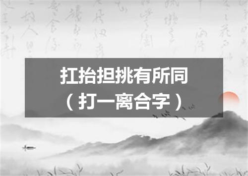 扛抬担挑有所同（打一离合字）