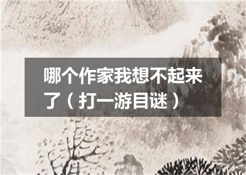 哪个作家我想不起来了（打一游目谜）