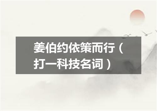姜伯约依策而行（打一科技名词）
