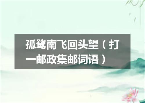 孤鹭南飞回头望（打一邮政集邮词语）