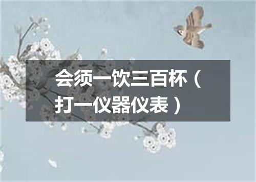 会须一饮三百杯（打一仪器仪表）
