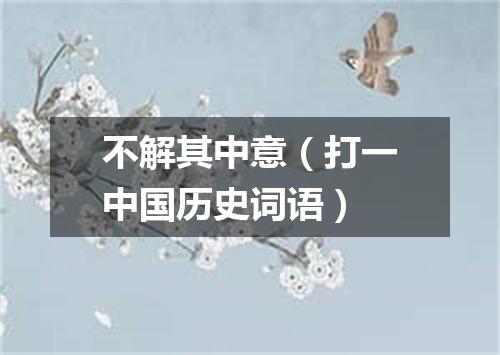 不解其中意（打一中国历史词语）