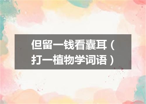 但留一钱看囊耳（打一植物学词语）