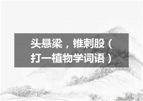头悬梁，锥剌股（打一植物学词语）