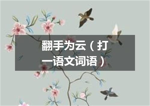 翻手为云（打一语文词语）