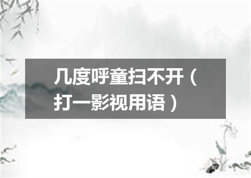 几度呼童扫不开（打一影视用语）