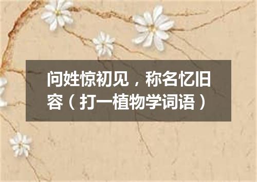 问姓惊初见，称名忆旧容（打一植物学词语）