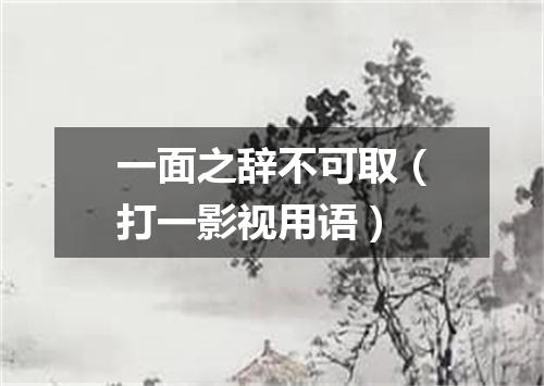 一面之辞不可取（打一影视用语）