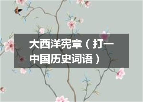 大西洋宪章（打一中国历史词语）