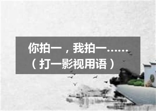 你拍一，我拍一……（打一影视用语）