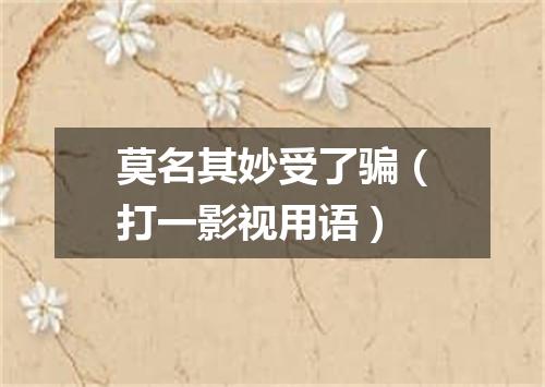 莫名其妙受了骗（打一影视用语）