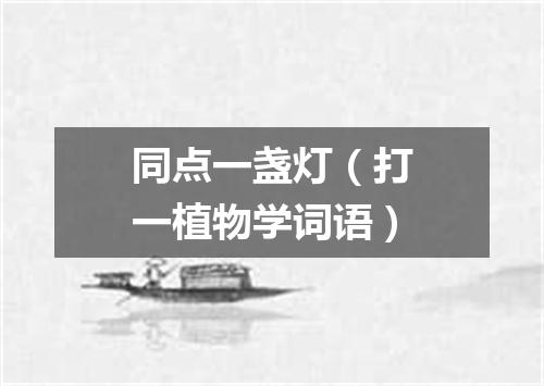 同点一盏灯（打一植物学词语）