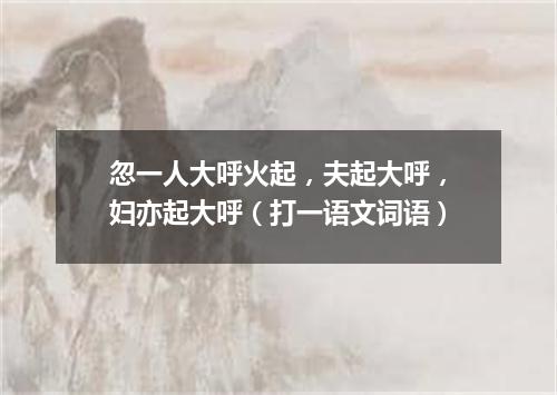 忽一人大呼火起，夫起大呼，妇亦起大呼（打一语文词语）