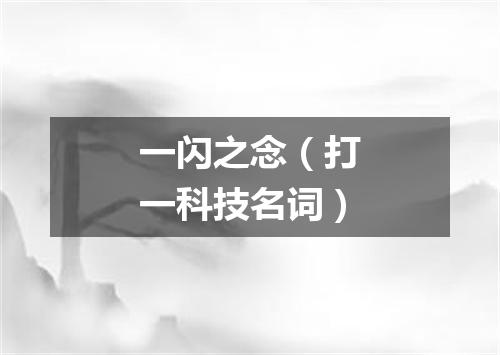 一闪之念（打一科技名词）