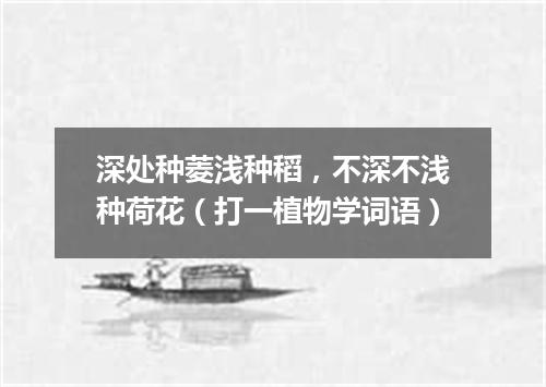 深处种菱浅种稻，不深不浅种荷花（打一植物学词语）