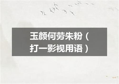 玉颜何劳朱粉（打一影视用语）