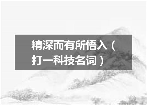 精深而有所悟入（打一科技名词）
