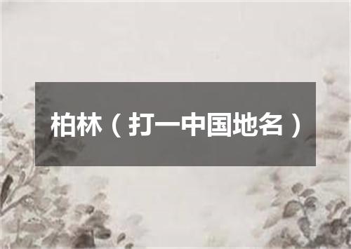 柏林（打一中国地名）