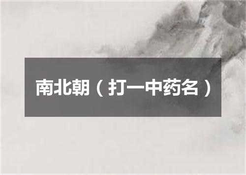 南北朝（打一中药名）