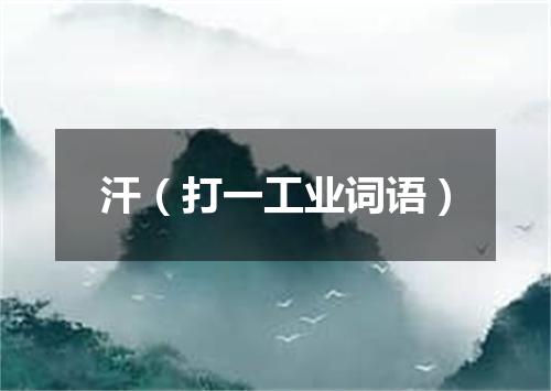 汗（打一工业词语）