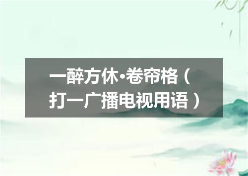 一醉方休·卷帘格（打一广播电视用语）