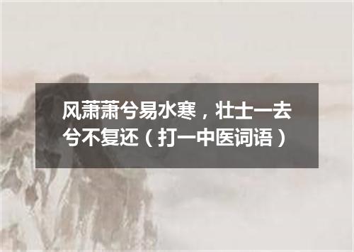 风萧萧兮易水寒，壮士一去兮不复还（打一中医词语）
