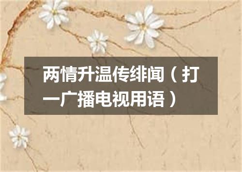 两情升温传绯闻（打一广播电视用语）