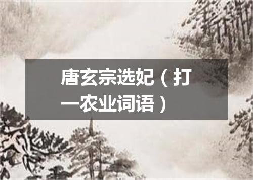 唐玄宗选妃（打一农业词语）