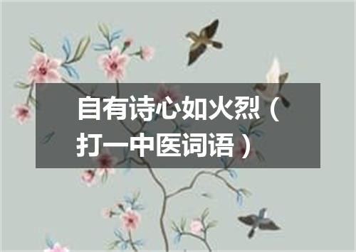 自有诗心如火烈（打一中医词语）